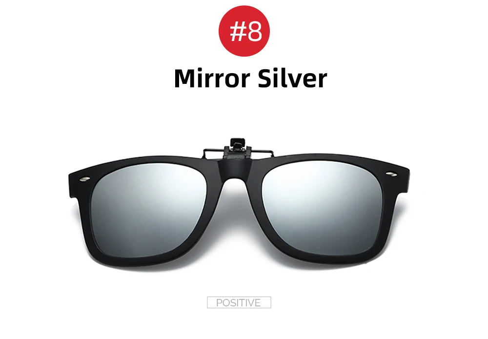 VIVIBEE Flip Up Clip on Sun Glasses for Men Driving Sunglasses Light Fishing Female Anti-UVA UVB Polarized Night Vision Lens