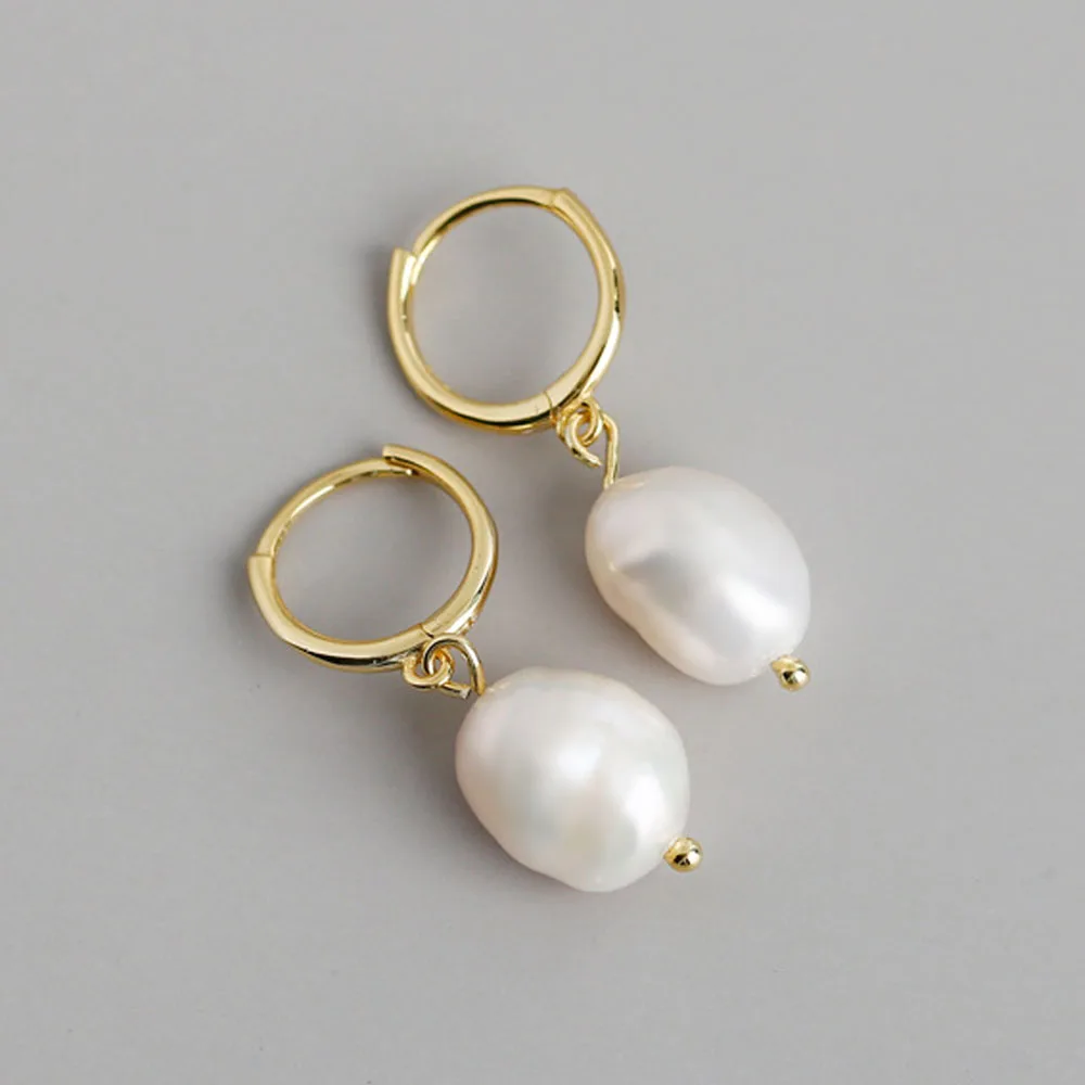 Trendy Irregular Natural Pearl Stainless Steel Women Stud Earrings Piercing Jewelry For Female Dropshipping