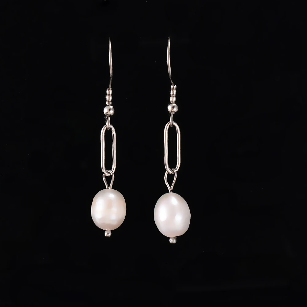 Trendy Irregular Natural Pearl Stainless Steel Women Stud Earrings Piercing Jewelry For Female Dropshipping
