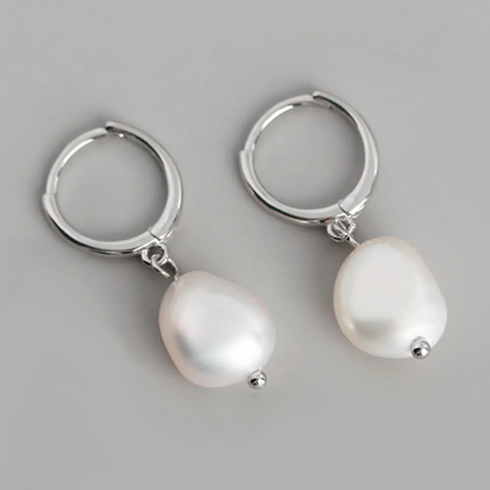 Trendy Irregular Natural Pearl Stainless Steel Women Stud Earrings Piercing Jewelry For Female Dropshipping