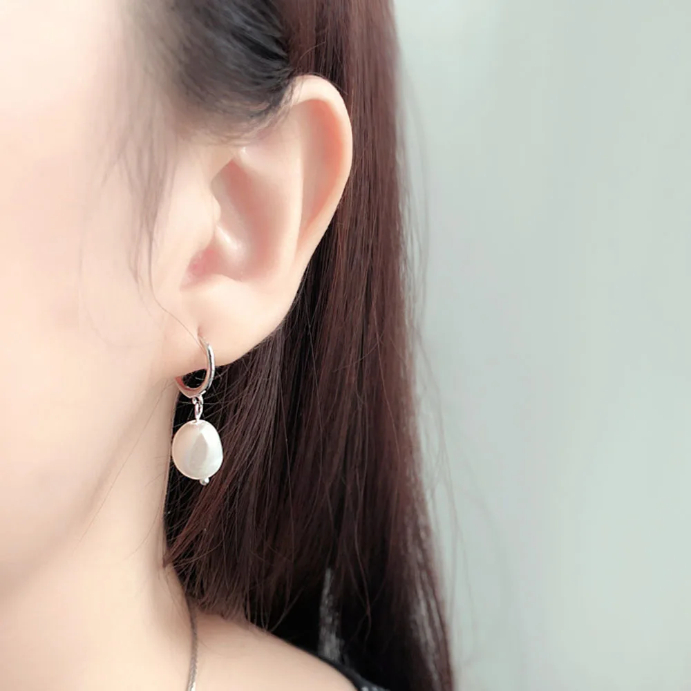Trendy Irregular Natural Pearl Stainless Steel Women Stud Earrings Piercing Jewelry For Female Dropshipping