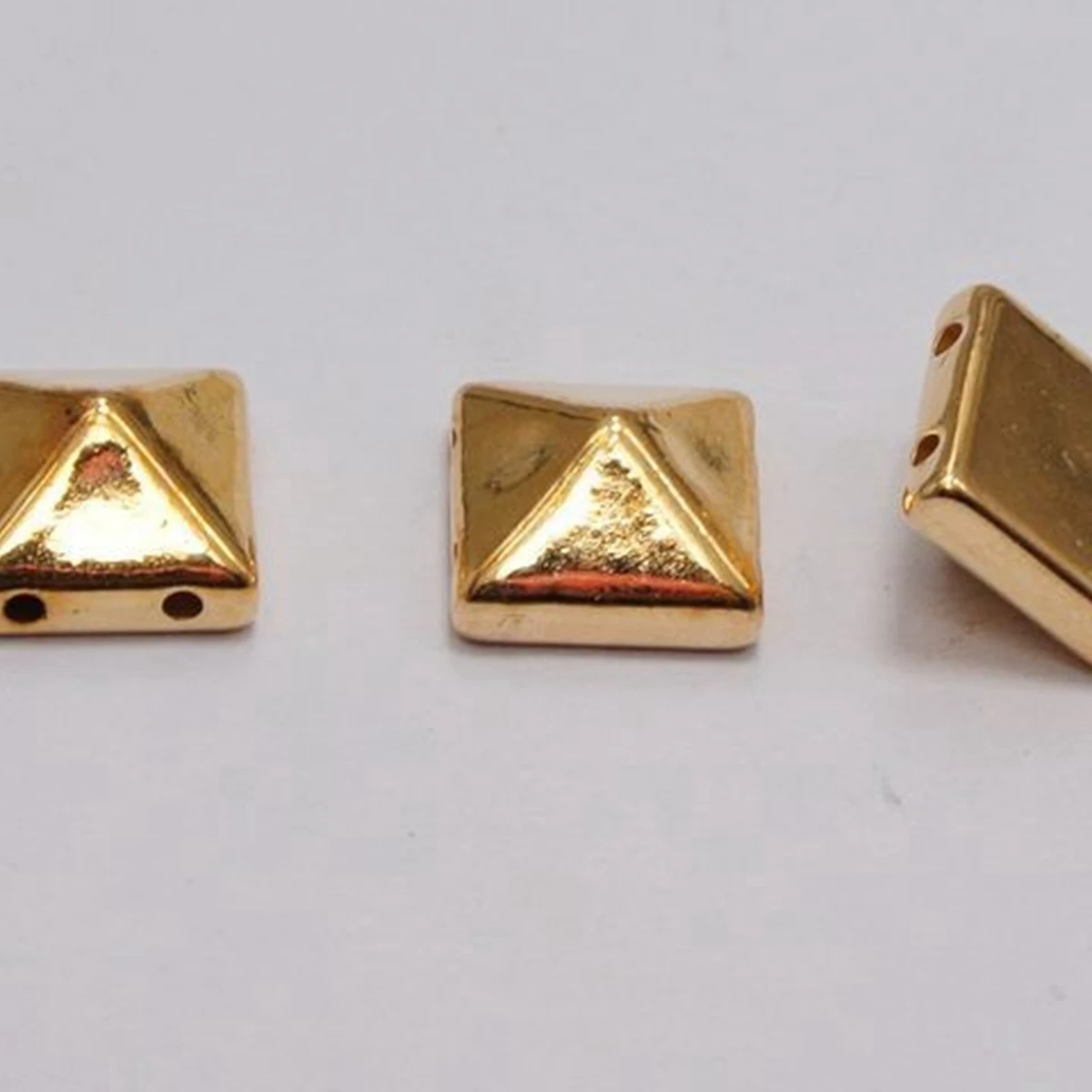 100 Metallic Tone Rock Punk Square Pyramid Rivet Beads Acrylic Studs Beads 10mm