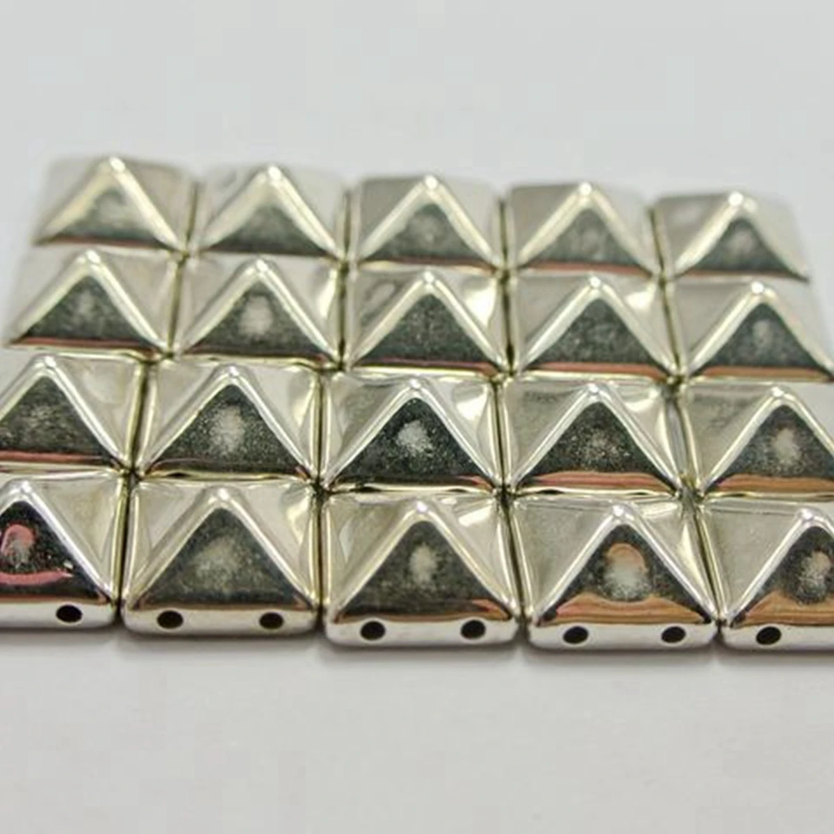 100 Metallic Tone Rock Punk Square Pyramid Rivet Beads Acrylic Studs Beads 10mm