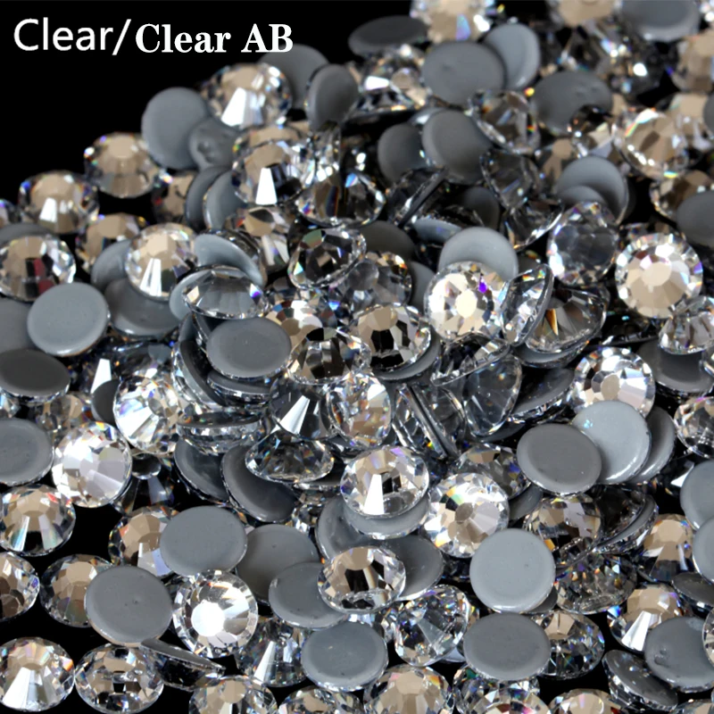 HotFix Crystal Rhinestone AB With Glue Bottom DMC Rhinestone All Sizes Sewing And Fabric Clothing Shoes Bag Decoration