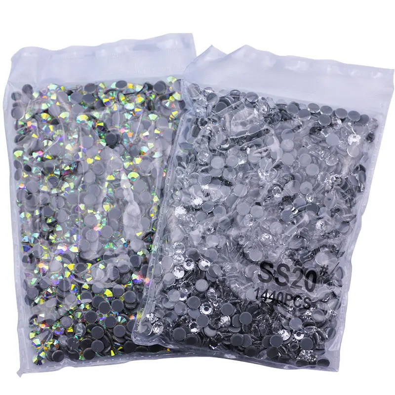 HotFix Crystal Rhinestone AB With Glue Bottom DMC Rhinestone All Sizes Sewing And Fabric Clothing Shoes Bag Decoration