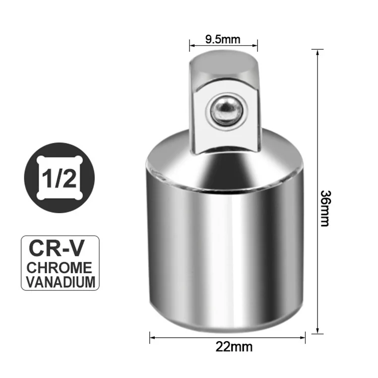 Ratchet Wrench Socket Converter Sleeve Head Adapter 1/2" Big Fly to 3/8" Fly to 1/4" Stainless Steel to 1/4" to 1/2" to 3/8"