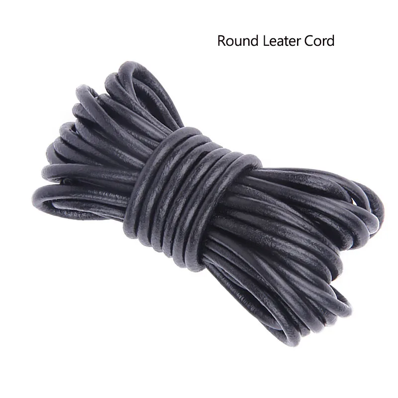2Meter Genuine Cow Leather Cords Round Flat Leather Strap String Rope for DIY Necklace Bracelet Jewelry Making Accessories