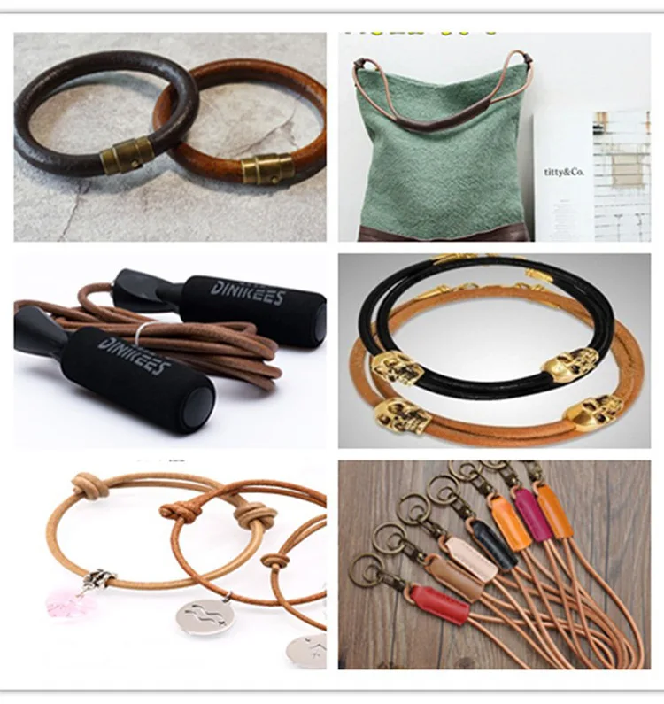 2Meter Genuine Cow Leather Cords Round Flat Leather Strap String Rope for DIY Necklace Bracelet Jewelry Making Accessories