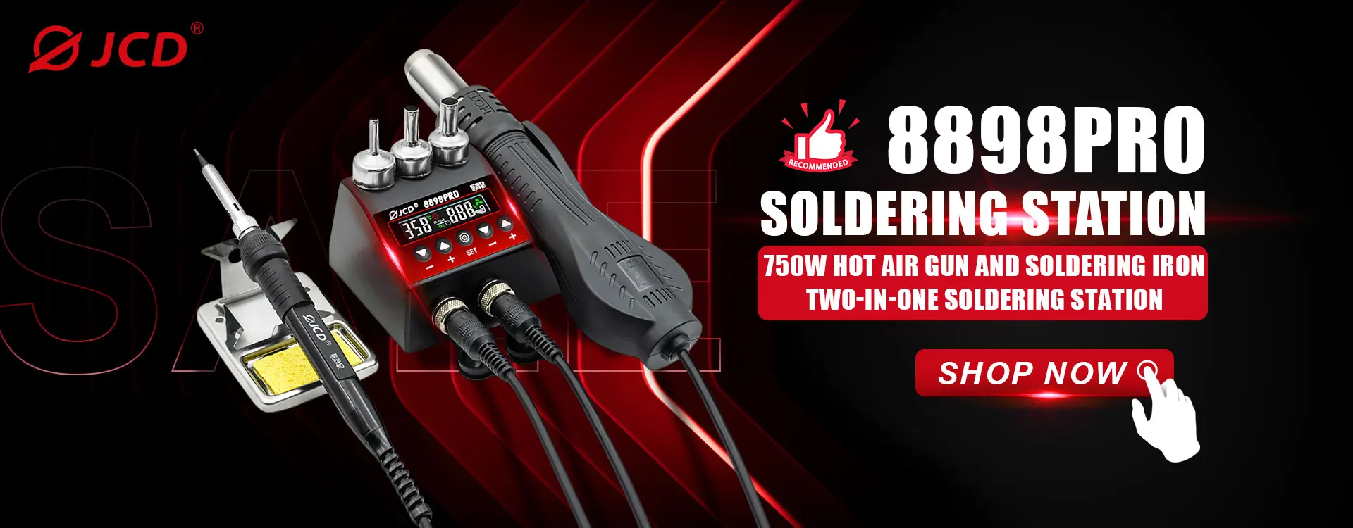 JCD Electric Soldering Iron 80W LCD Digital Display Adjustable Temperature Soldering Iron Tips 220V/110V Welding Solder Tools