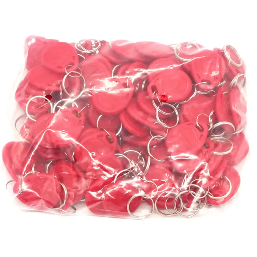 100pcs 125Khz RFID Tag Proximity Keyfobs Ring Access Control Card 11 Colour for Access Control Time Attendance Read-only