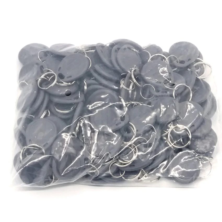 100pcs 125Khz RFID Tag Proximity Keyfobs Ring Access Control Card 11 Colour for Access Control Time Attendance Read-only