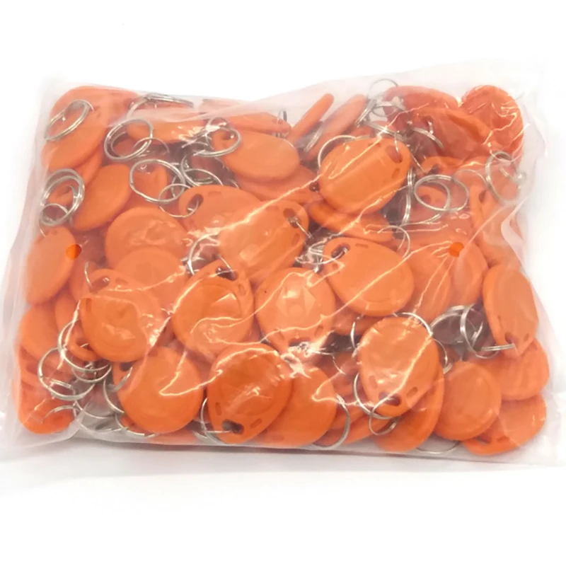 100pcs 125Khz RFID Tag Proximity Keyfobs Ring Access Control Card 11 Colour for Access Control Time Attendance Read-only