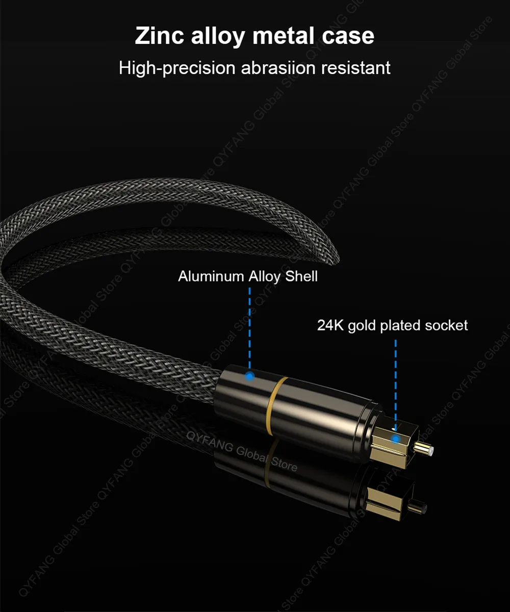 Optic Audio Cable Digital Optical Fiber Cable Toslink 1m 5m 10m SPDIF Coaxial Cable for Amplifiers Player PS4 Soundbar Cable