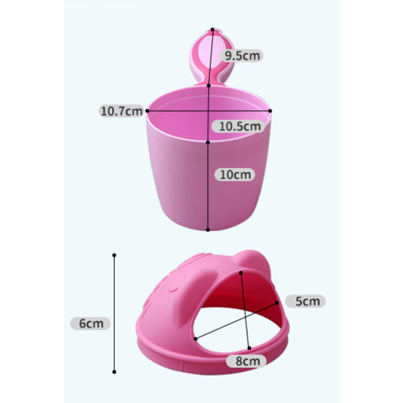 Cute Cartoon Baby Bath Caps Toddle Shampoo Cup Children Bathing Bailer Baby Shower Spoons Child Washing Hair Cup Kids Bath Tool