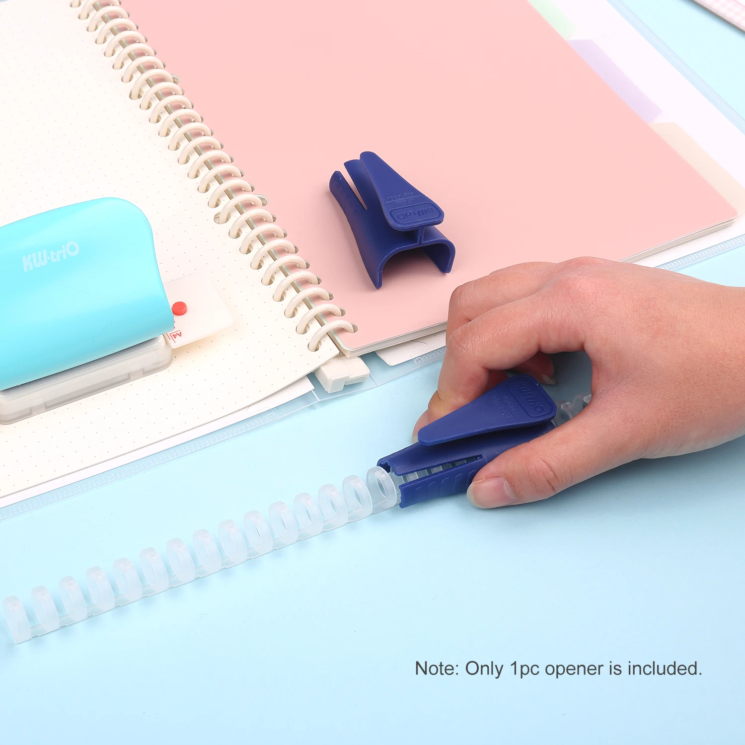 KW-trio Plastic Binder Ring Opener for Loose Leaf Binders Binding Spines Combs Opening and Closing