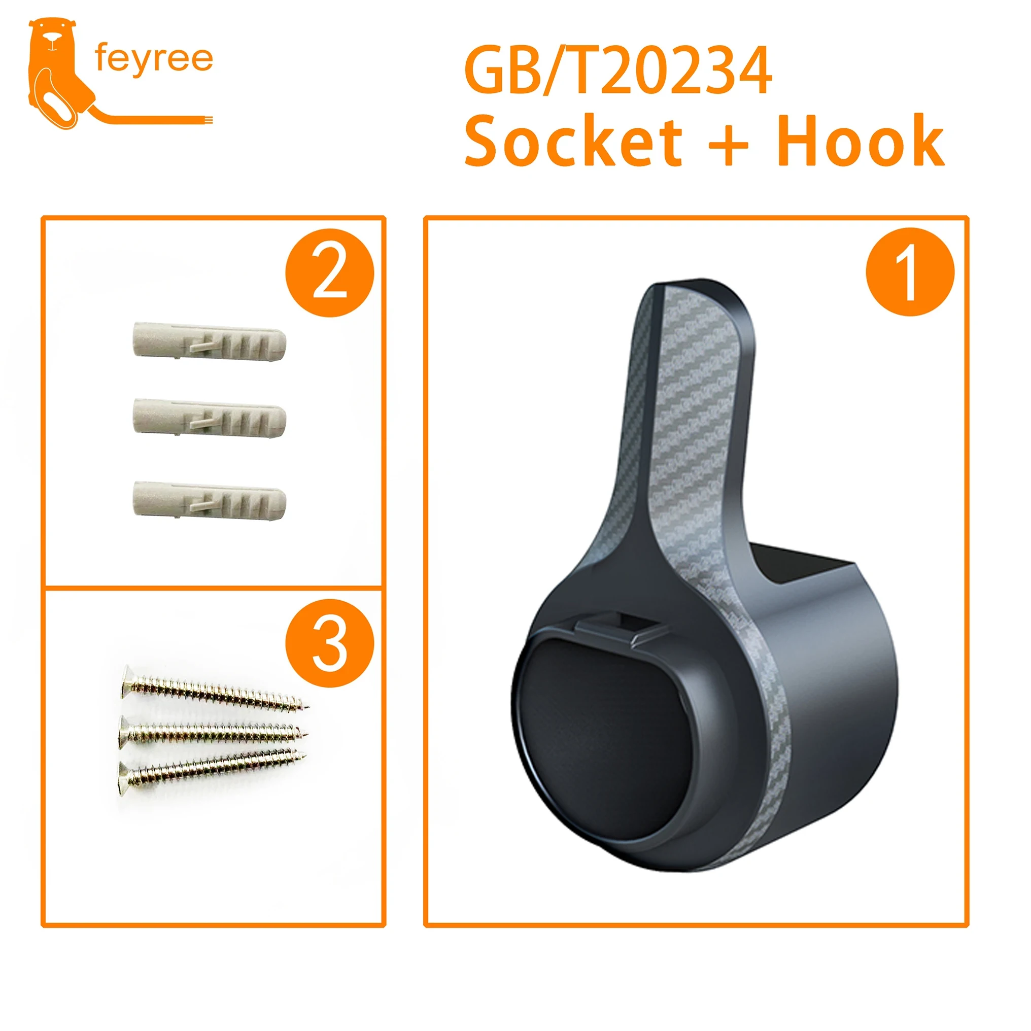 feyree EV Charger GB/T Type Holder Wall Mount Electric Car Charging Cable Organizer Wall Bracket Charger Holder for Electric Car