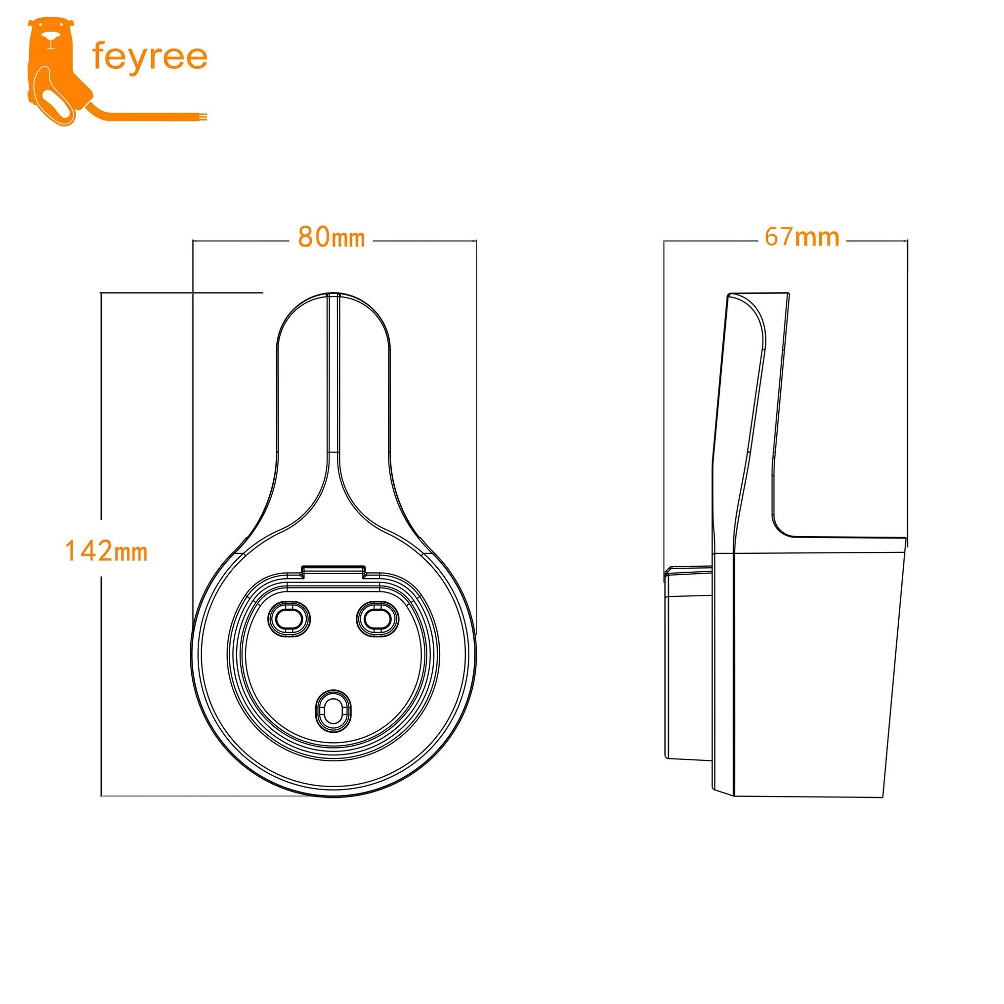 feyree EV Charger GB/T Type Holder Wall Mount Electric Car Charging Cable Organizer Wall Bracket Charger Holder for Electric Car