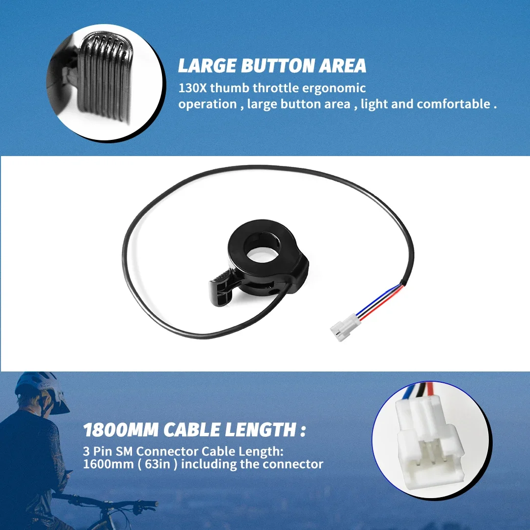Electric Bike Throttle Grip 24V 36V 48V Waterproof Connector E Bike Twist Throttle for Bafang Motor Electric Bicycle Accessories