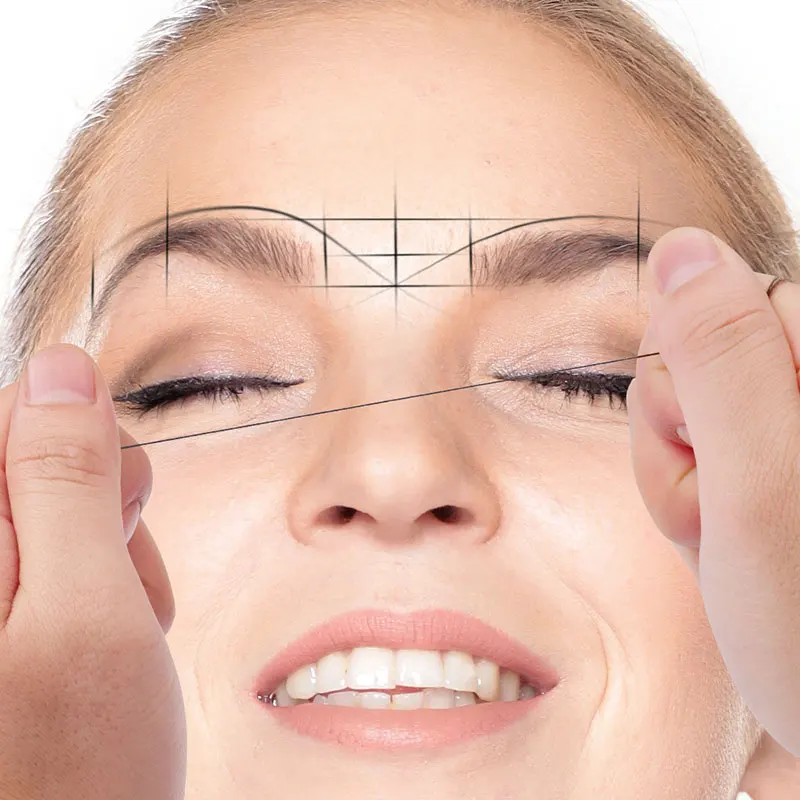 10m Microblading Mapping Pre-ink String Eyebrow Marker Thread Point Semi Permanent Tattoo Brows White/Black Measuring Tool