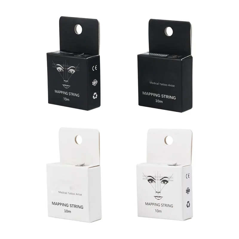 10m Microblading Mapping Pre-ink String Eyebrow Marker Thread Point Semi Permanent Tattoo Brows White/Black Measuring Tool