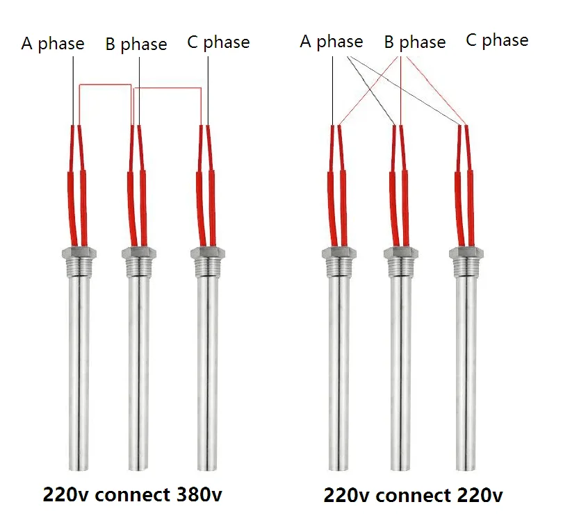 Immersion Cartridge Heater 1/2" Thread Cylindrical Hot Rod Resistance 220V 300W 500W 1KW/1.5/2KW Electric Water Heating Element