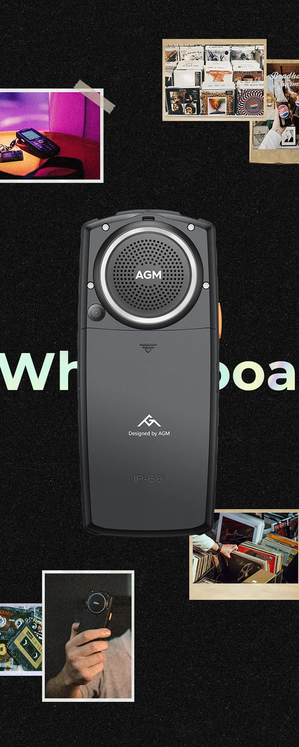 AGM M6 Rugged Phone Loud 103dB Speaker 2.4" Screen 4G Dual SIM 2500mAh Battery BT5.1 FM Radio IP68/IP69K Senior Feature Phone