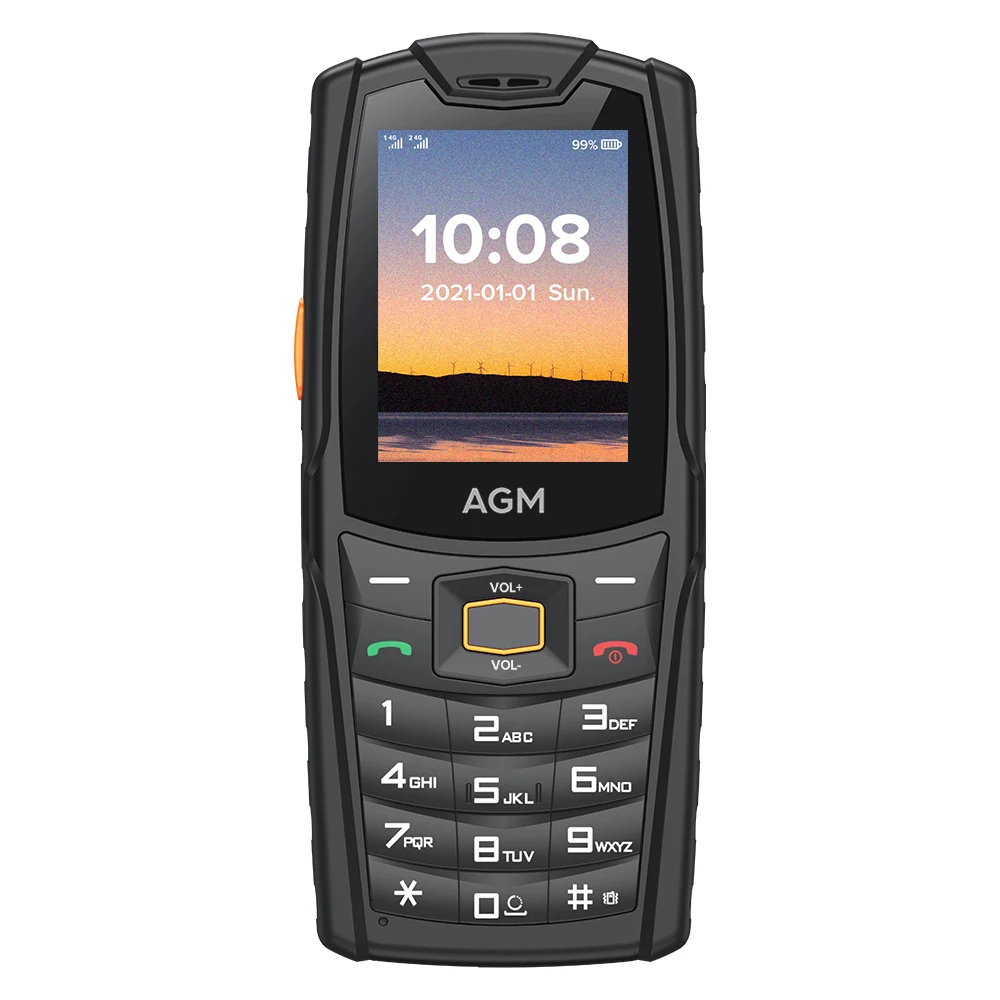 AGM M6 Rugged Phone Loud 103dB Speaker 2.4" Screen 4G Dual SIM 2500mAh Battery BT5.1 FM Radio IP68/IP69K Senior Feature Phone