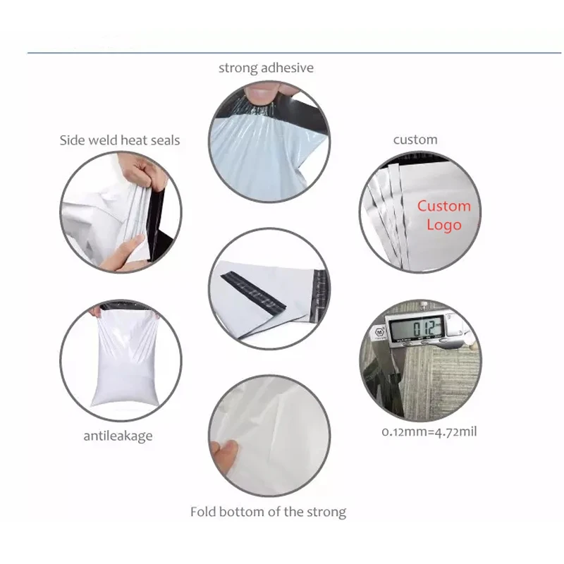 INPLUSTOP 50pcs/Lots White Courier Bag Express Envelope Storage Bags Mail Bag Mailing Bags Self Seal Plastic Packaging Pouch