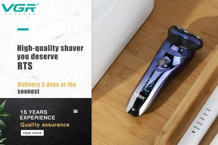 VGR Shaver Electric Razor Professional Shaving Machine Floating Beard Trimmer IPX7 Waterproof Rechargeable Shaver for Men V-306