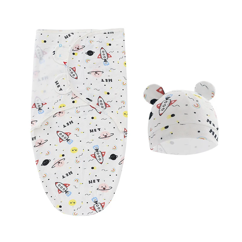 Muslin Newborn Sleeping Bag Hat Set/Sleepsack Only Baby Swaddle Blanket Wrap Adjustable Newborn Sleep Sack Infant Sleepwear 0-6M