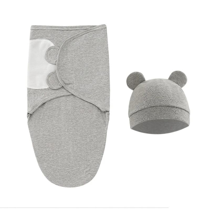 Muslin Newborn Sleeping Bag Hat Set/Sleepsack Only Baby Swaddle Blanket Wrap Adjustable Newborn Sleep Sack Infant Sleepwear 0-6M