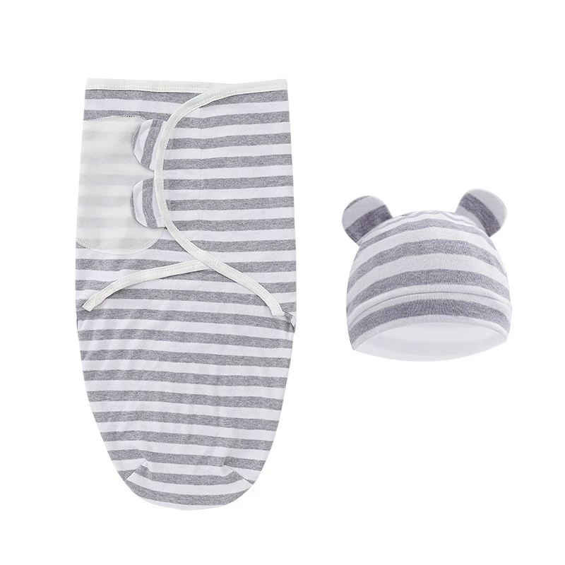 Muslin Newborn Sleeping Bag Hat Set/Sleepsack Only Baby Swaddle Blanket Wrap Adjustable Newborn Sleep Sack Infant Sleepwear 0-6M