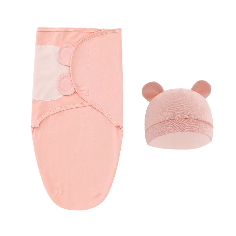 Muslin Newborn Sleeping Bag Hat Set/Sleepsack Only Baby Swaddle Blanket Wrap Adjustable Newborn Sleep Sack Infant Sleepwear 0-6M