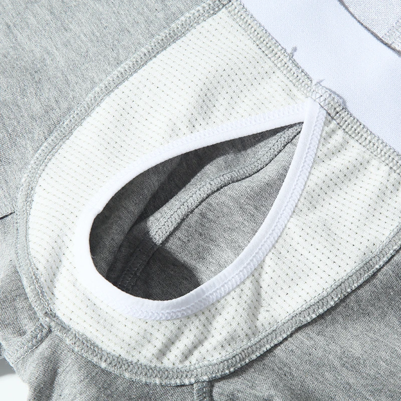 Open Front Underwear Men Cotton Sexy Men's Boxer Shorts Panties Breathable Pouch Bulge Underpants Male