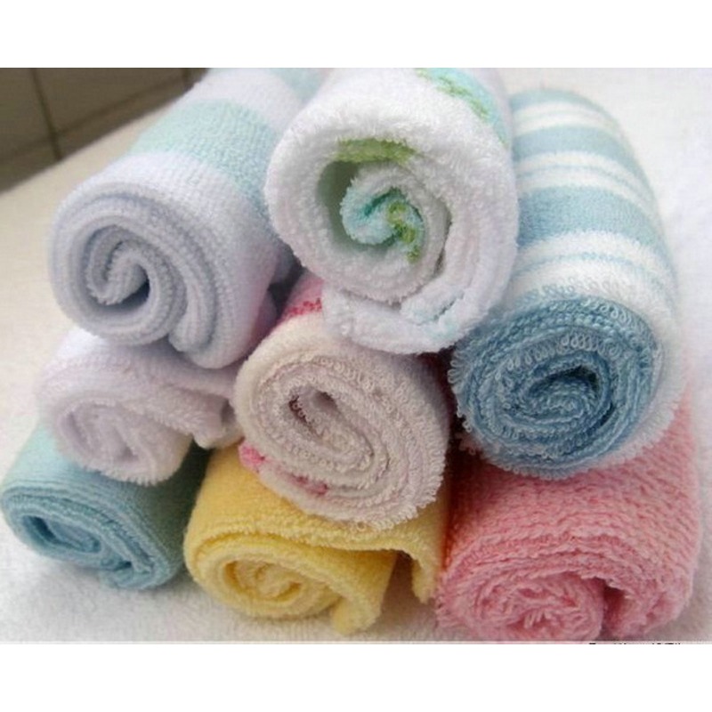 RANDOM 8PCS Baby Washcloths Set Soft Absorbent Organic Cotton Washable Saliva Towel Face Wipes Newborn Bath Kids Face Towel