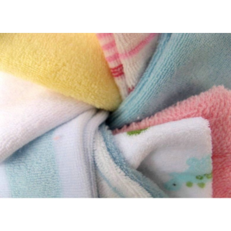 RANDOM 8PCS Baby Washcloths Set Soft Absorbent Organic Cotton Washable Saliva Towel Face Wipes Newborn Bath Kids Face Towel