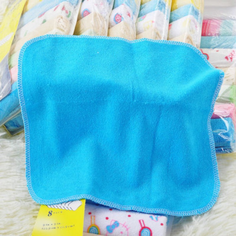 RANDOM 8PCS Baby Washcloths Set Soft Absorbent Organic Cotton Washable Saliva Towel Face Wipes Newborn Bath Kids Face Towel