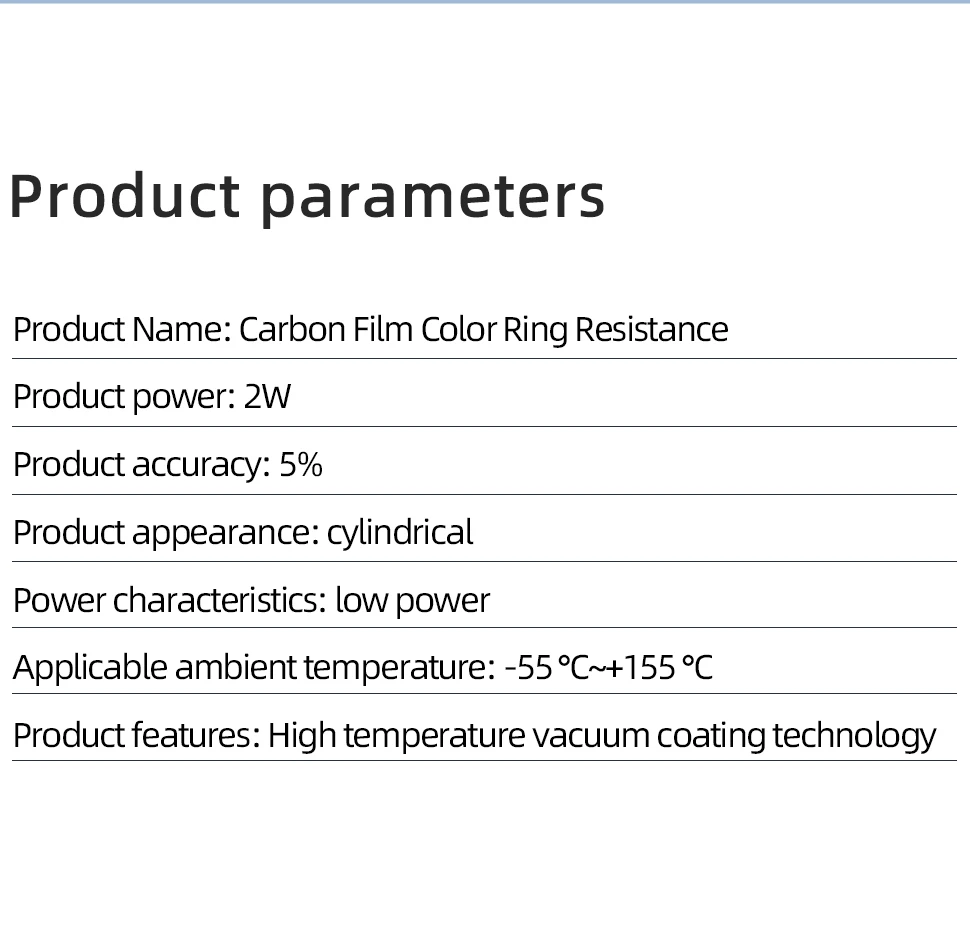 20pcs 2W Carbon Film Resistor 5% Resistance 0.1Ω-2MΩ 0.47 10 47 100 200 470 820 1K 4.7K 10K 47K 100K 200K 330K 470K 1M 1.2M Ohm