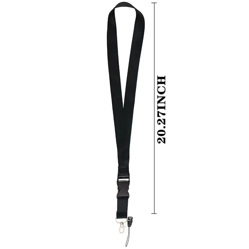 Black Lanyards Keys Chain ID Credit Card Cover Pass Mobile Phone Charm Neck Straps Badge Holder Accessories Gifts