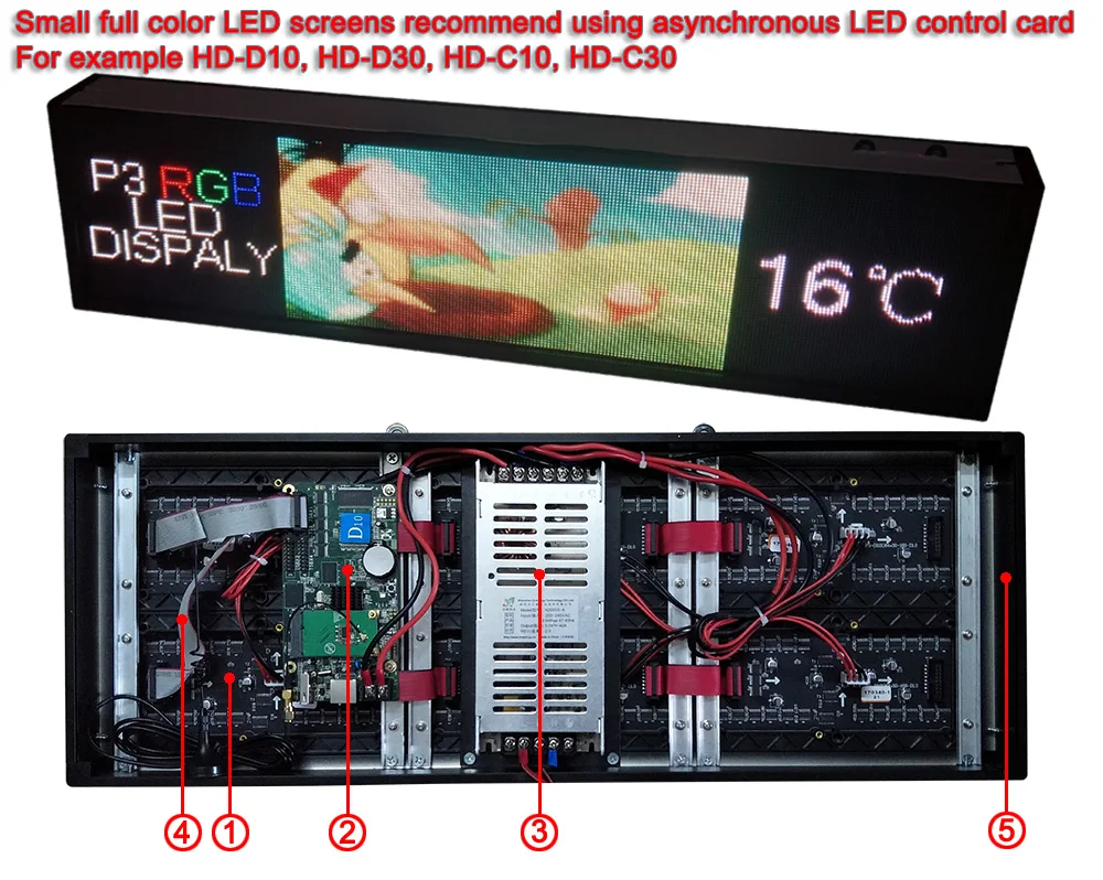 P2.5-64x32 Indoor Full Color LED Display Module HUB75,160mm*80mm,RGB LED 64×32 P2.5 1/16 Panel Matrix,Compatible With PIN2DMD