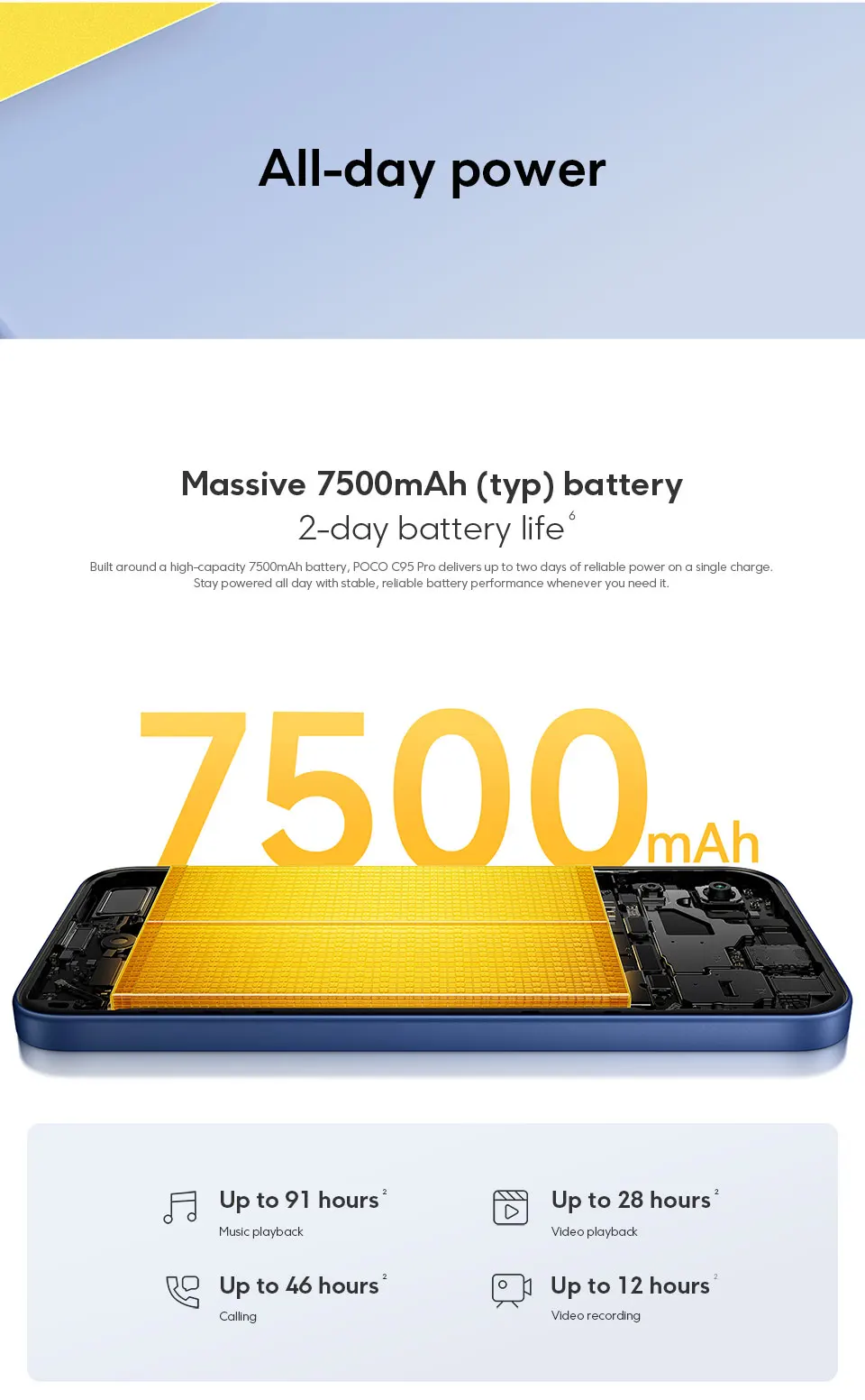 Newest POCO C95 Pro Smartphone Global Version 7500mAh Battery 45W Charging 6.9" 120Hz display Helio G91-Ultra 50MP Camera NFC