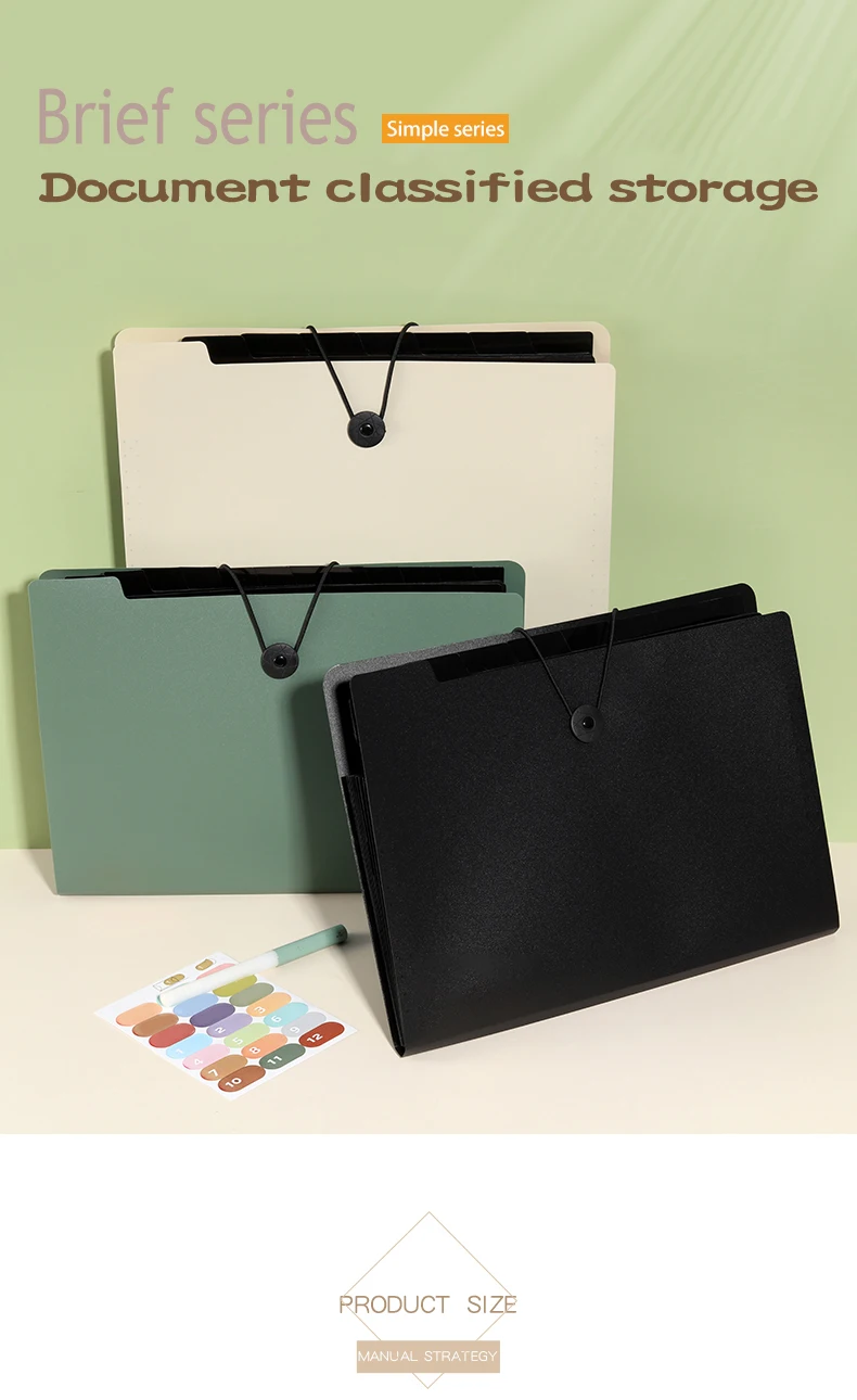 A4 File Folder Storage Bag 5/8/13 Layers Desktop Organizer for Test Papers School Stationery Office Supplies