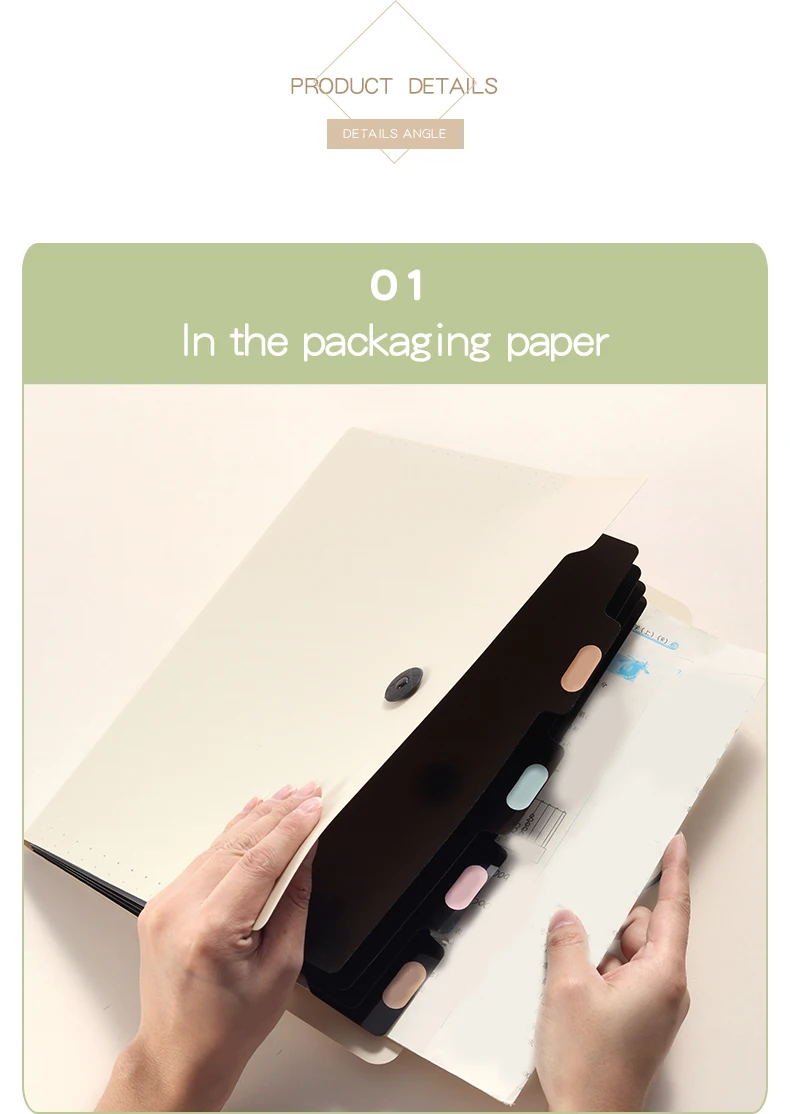 A4 File Folder Storage Bag 5/8/13 Layers Desktop Organizer for Test Papers School Stationery Office Supplies