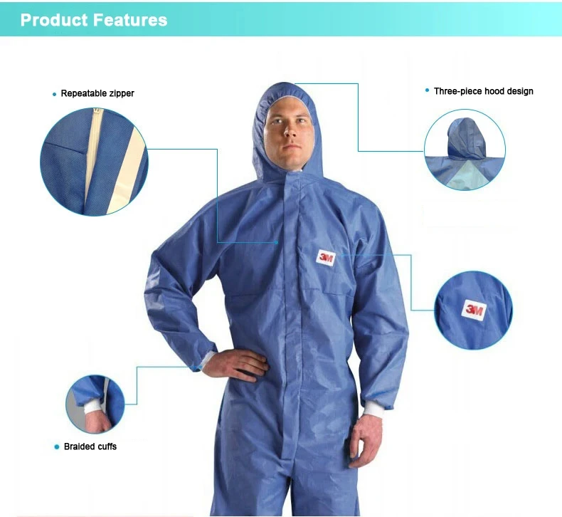 3M 4532+ Protective Coverall Anti-Radiation Anti-Dust Work Anti-Chemical Suit Spray Paint Anti-Static Laboratory Clothes Type5/6