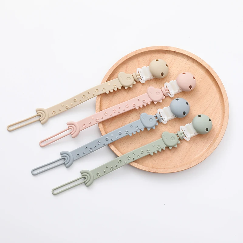 Silicone Pacifier Clips, BPA Free One-Piece Design Pacifier Holder for Baby Boy and Girl 3 Month+, Baby Accessories