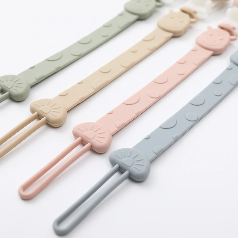 Silicone Pacifier Clips, BPA Free One-Piece Design Pacifier Holder for Baby Boy and Girl 3 Month+, Baby Accessories