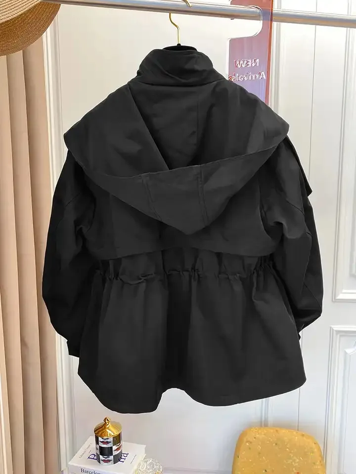 Long-Sleeved Casual Short Trench Waist Party Design Jacket Chic Girls Short Comfortable Fashion Korean Vintage Tops For Women