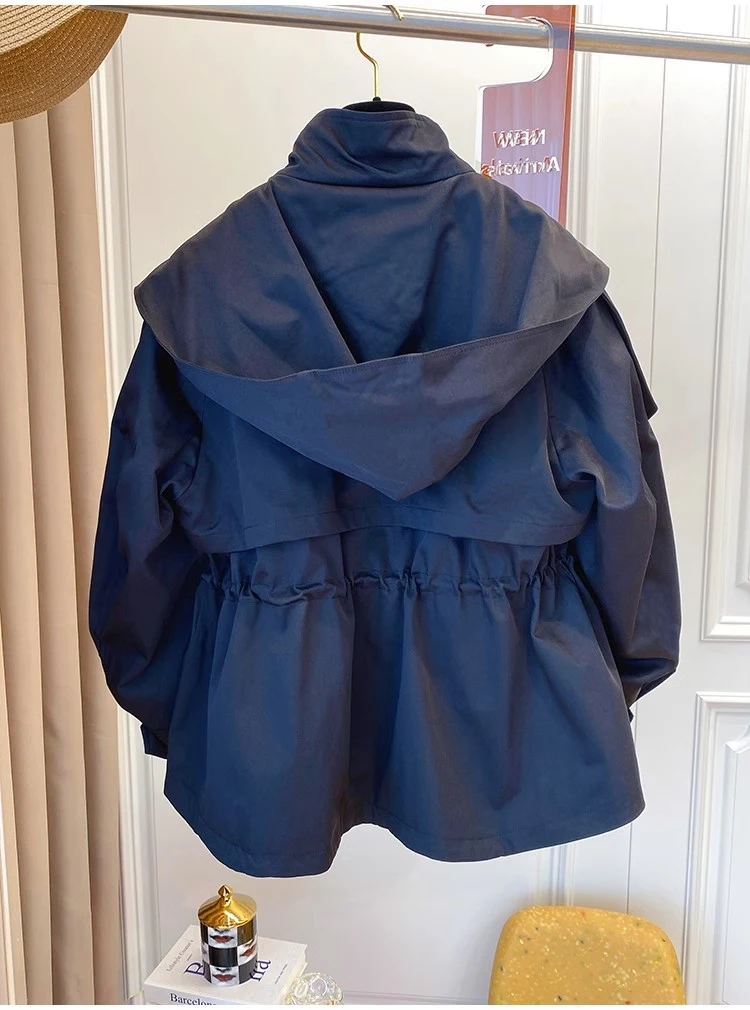 Long-Sleeved Casual Short Trench Waist Party Design Jacket Chic Girls Short Comfortable Fashion Korean Vintage Tops For Women