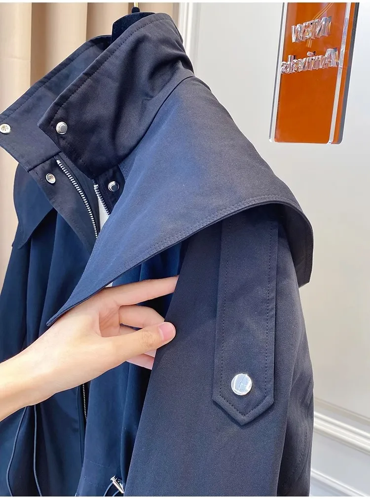 Long-Sleeved Casual Short Trench Waist Party Design Jacket Chic Girls Short Comfortable Fashion Korean Vintage Tops For Women