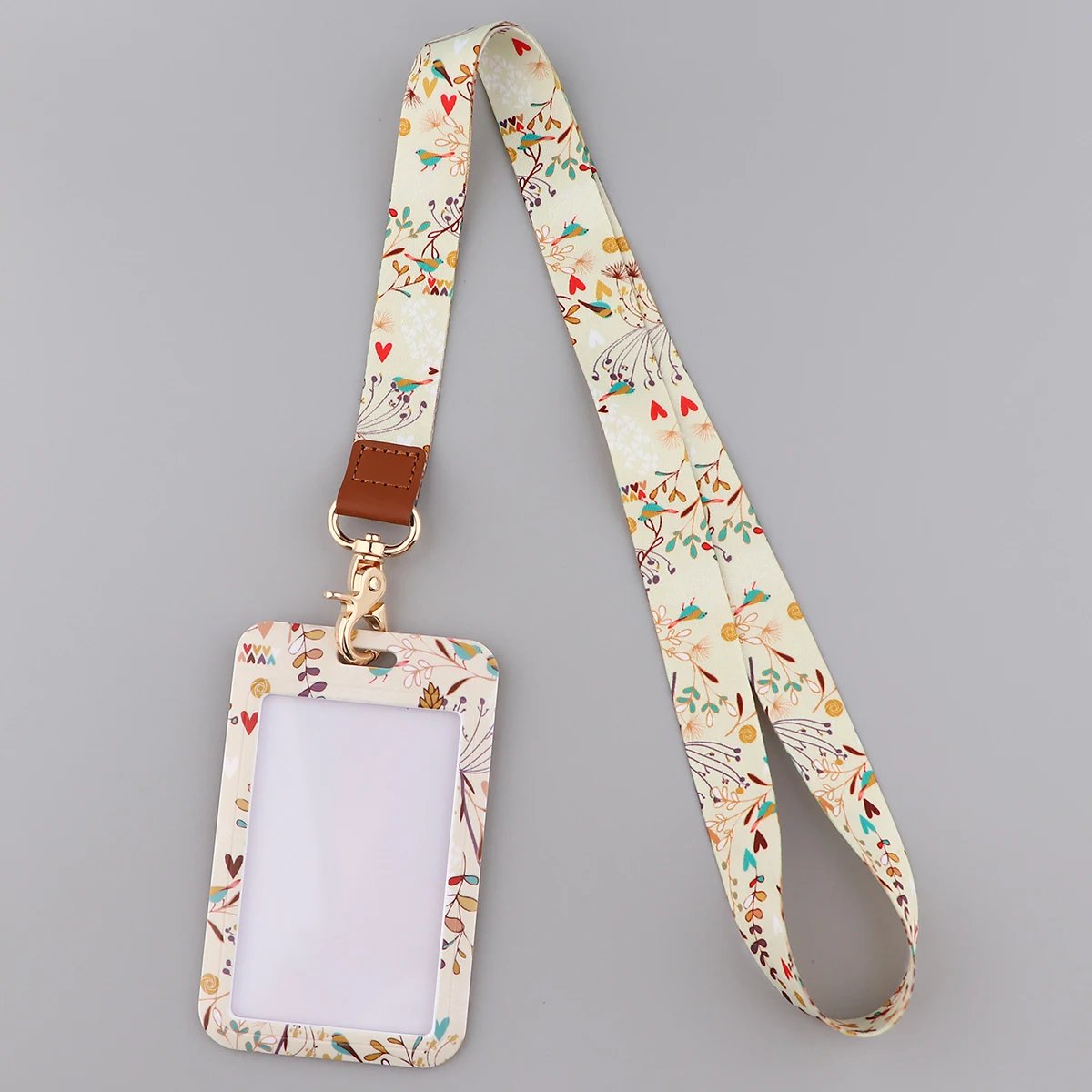 Ransitute R2806 Flowers Fashion Lanyards Id Badge Holder Bus Pass Case Cover Slip Bank Credit Card Holder Strap Cardholder